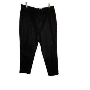 Dockers Women's Stain Defender Pinstriped Tapered Leg Pants Size 14M Bla…
